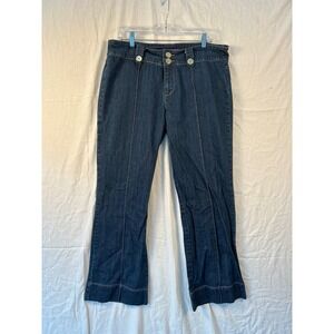 Carson Kressley boot cut Dark Wash Trouser Jeans Center Seam Blue Size 14 #2245